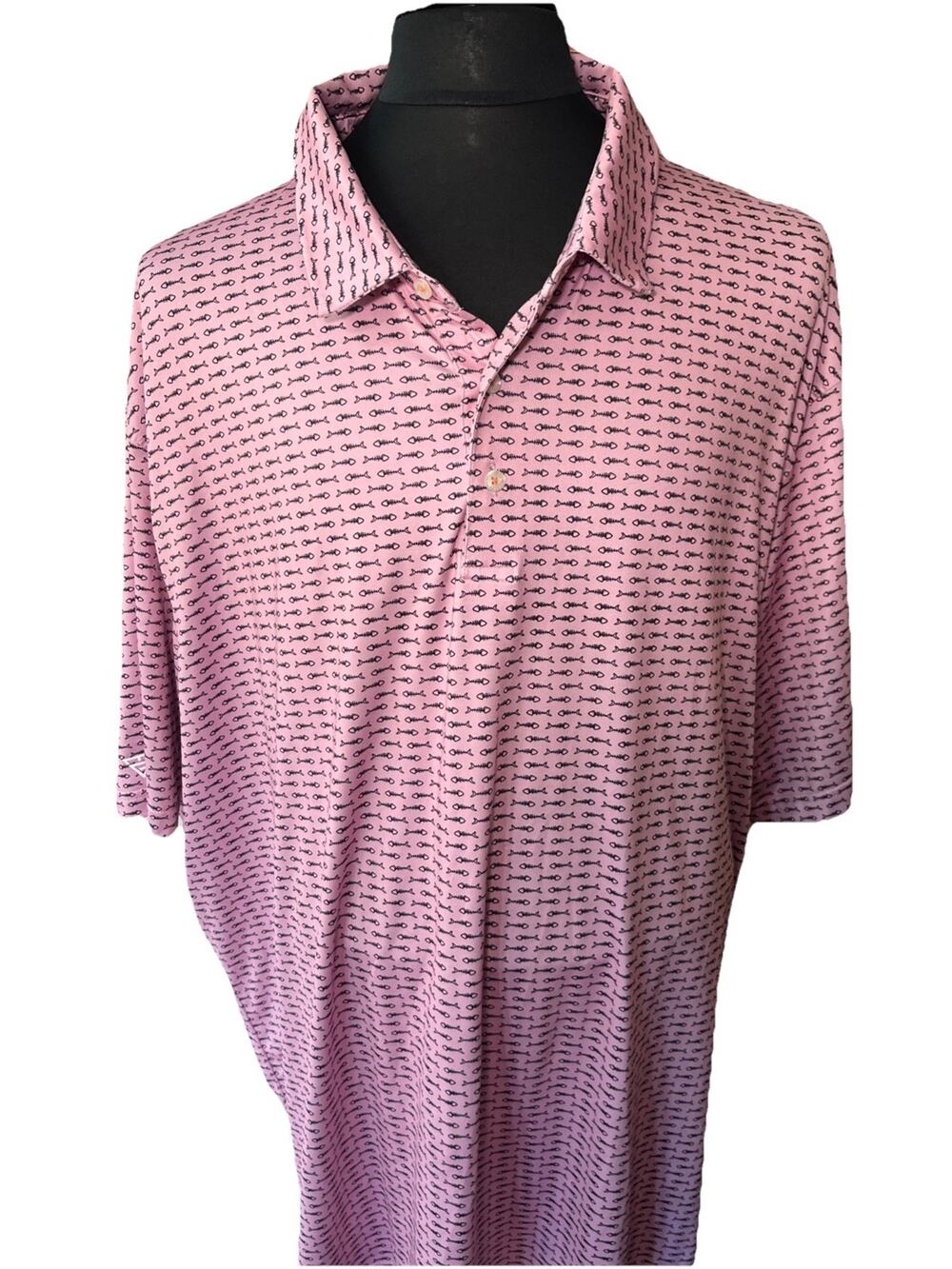 Maelreg Men’s Pink Fish Bone Golf Polo 5 XL